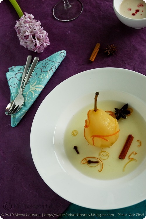 Prosecco Pears with Blood Orange Mascarpone Cream (02) by MeetaK
