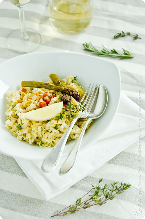 Lemon Herb Risotto with Roasted Asparagus (0008) by MeetaK