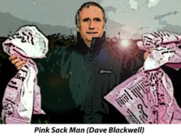 Pink sack man Dave Blackwell