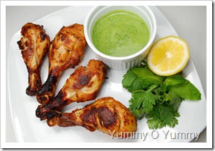 Tandoori Chicken with Green Chutney