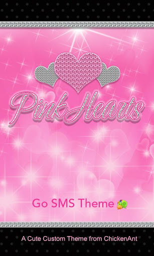 Pink Hearts Go SMS Theme