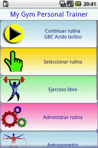 Android application My Gym Personal Trainer screenshort
