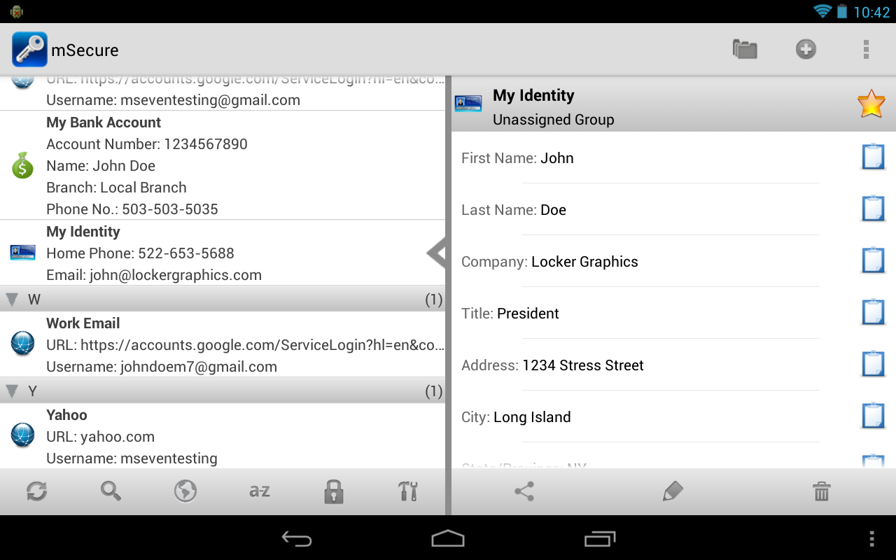 mSecure - Password Manager - screenshot