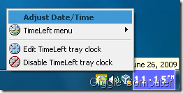Timeleft - system tray clock