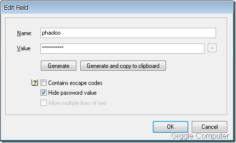 KeyPass - Edit field