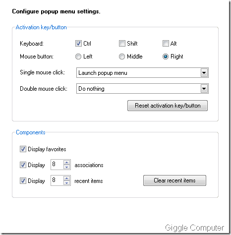 KeyPass - Popup menu setting