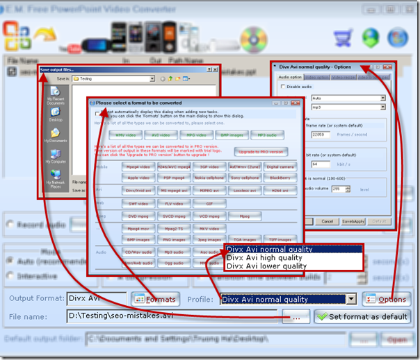 E.M Free PowerPoint Video Converter - Output video