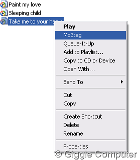 Mp3Tag - Context menu