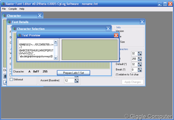 Raster Font Editor