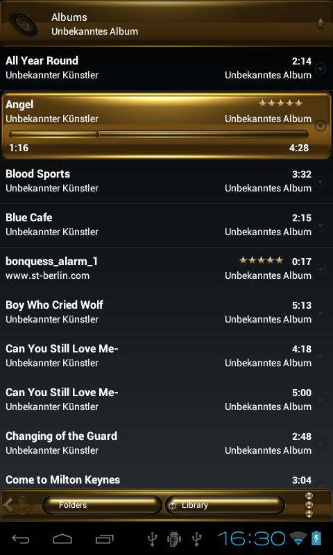 Poweramp skin Black Gold - screenshot