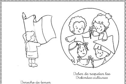 Dibujos Animados Para Colorear De Los Derechos De Los Niños