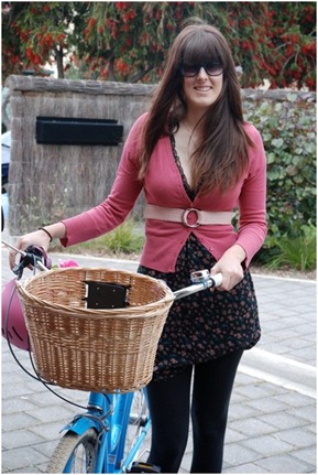 Tara with her Electra Amsterdam bicycle