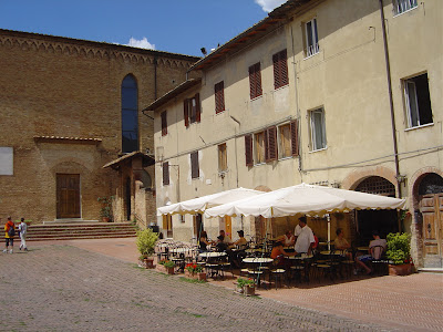 Good Night and God Bless - cafe outside Tuscan Monastery