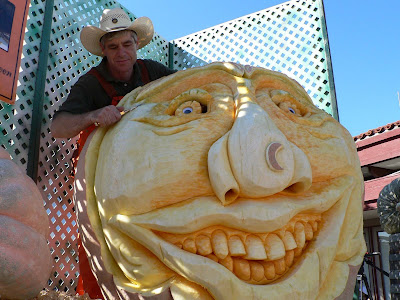 Watch world-class pumpkin carver "Farmer Mike" demonstrate his unparalleled carving skill transforming giant pumpkins into one-of-a-kind sculptures
