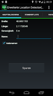Android-Anwendung AdvancedLocationDetector (GPS) Screenshot