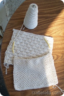 xmas knitting washcloth 1