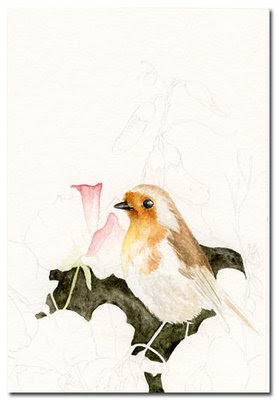 watercolour chickadee painting