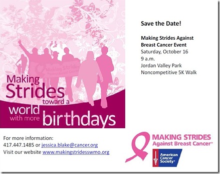 making strides against breast cancer pamphlet