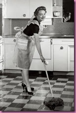 woman cleaning 1955