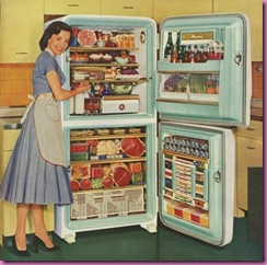 1950s overstuffed fridge