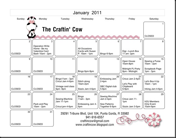 Craftin Cow CalendarJanuary - Page 001