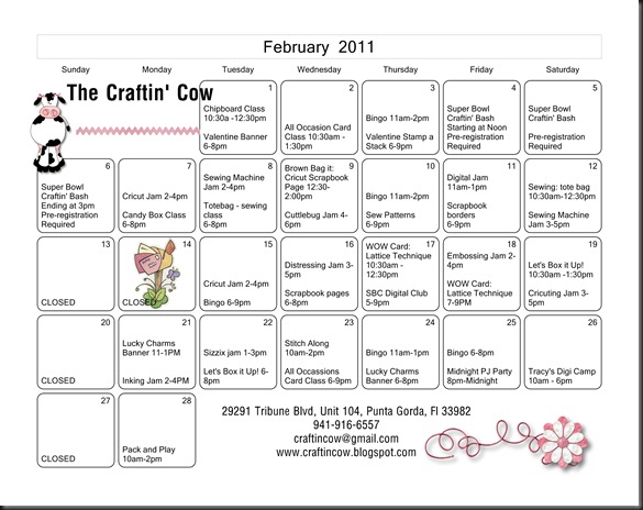 Craftin Cow Calendar - Page 002