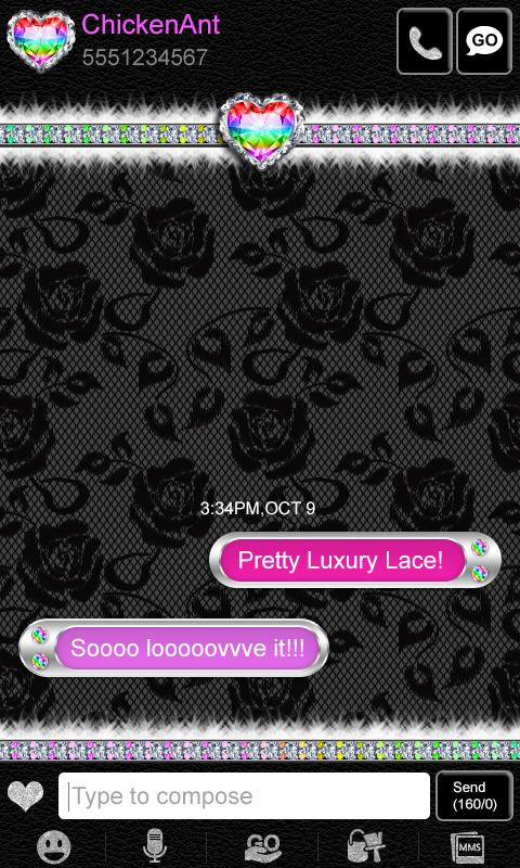 Rainbow Luxury Lace Theme SMS Screen 3