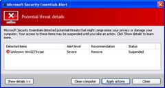 MS Security Essentials Alert