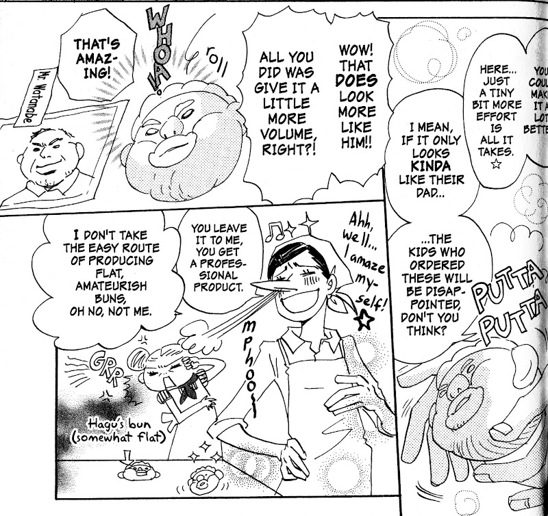 Morita shows how to make buns in Honey and Clover volume 6