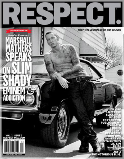Eminem on the cover of Respect magazine