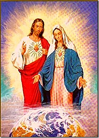 Jesús acompañado de su Madre la Bella María cuidan el mundo