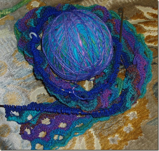 fishtail scarf in progress two
