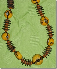 funky yellow necklace detail