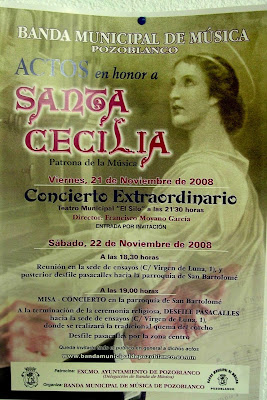 Cartel anunciador de los Actos de Santa Cecilia 2008