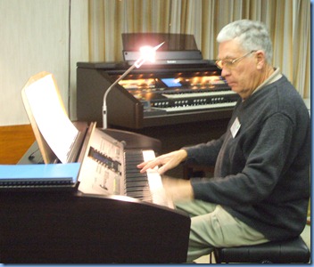 Club Treasurer, Jim Nicholson, playing three pieces on the Clavinova. Jim made good use of the Styles to come up with nice orchestrations.