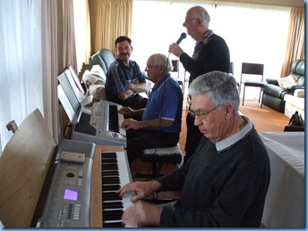 Skip Eade on the Korg is accompanied by JIm Nicholson on the piano and Peter Jackson doing the vocals