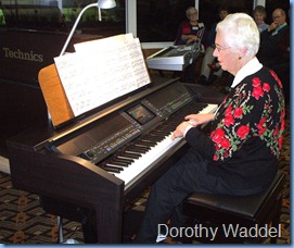 Pianist, Dorothy Waddel, thrilled us with her superb playing. Wonderful orchestration choices. "The Cloisters" had 11 registration changes in it!