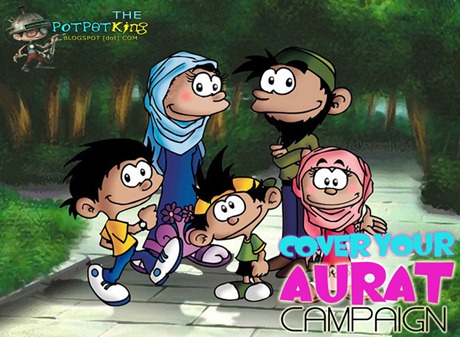 Aurat, Cover Aurat, Keluarga Bahagia, Muslim dan Muslimah, Kartun Islam