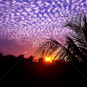 A lonely noon & A colorful sky .  by Ashraf Robin - Landscapes Cloud Formations