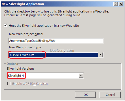 Silverlight New Project