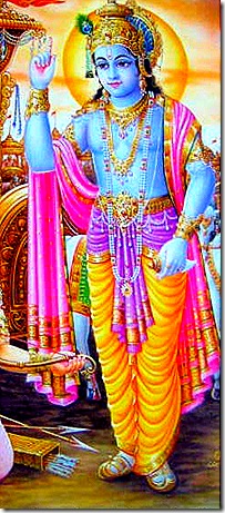 Lord Krishna delivering Bhagavad-gita