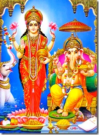 Lakshmi and Ganesha