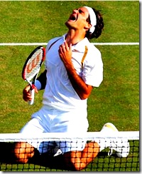 Federer winning fifth Wimbledon title