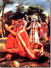 Bhima fighting Jarasandha
