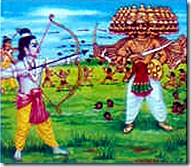 Lord Rama fighting Ravana