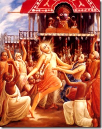 Lord Chaitanya dancing for Jagannatha