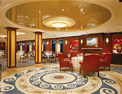 The detail in the interior design of Celebrity Constellation's Ocean Restaurant will impress.
