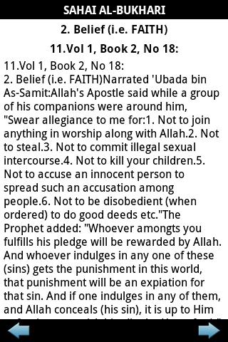 Sahih Al-Bukhari (English) Screen 3