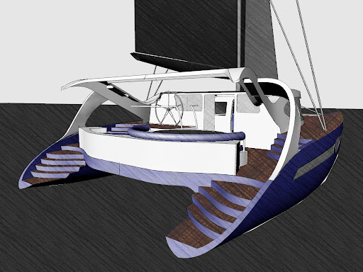 Dessin d'étude pour la réalisation du voilier