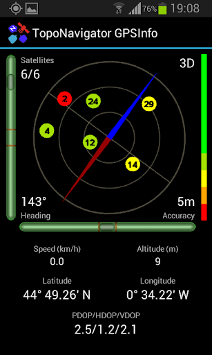 TopoNavigator GPS Info